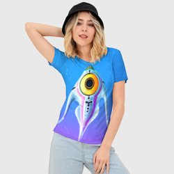 Женская футболка 3D Slim Subnautica инопланетная рыба - фото 2