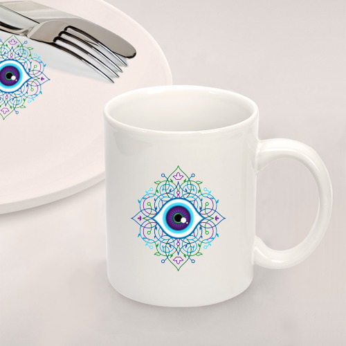 Набор: тарелка + кружка Магический глаз и орнамент - фото 2