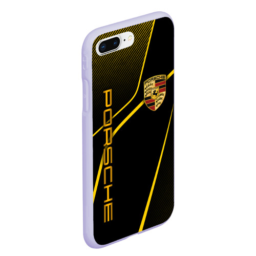 Чехол для iPhone 7Plus/8 Plus матовый Porsche - Gold line, цвет светло-сиреневый - фото 3