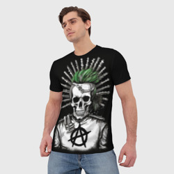 Мужская футболка 3D Панк анархист - фото 2
