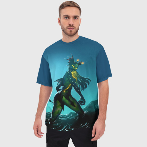 Мужская футболка oversize 3D Subnautica русалка, цвет 3D печать - фото 3