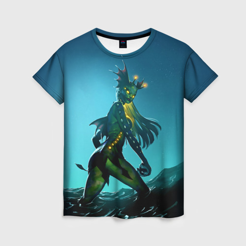 Женская футболка 3D с принтом Subnautica русалка, вид спереди #2