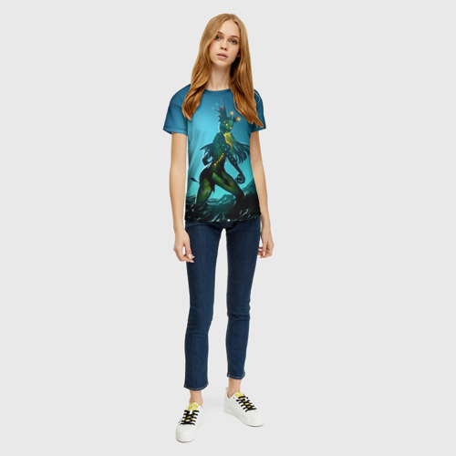 Женская футболка 3D с принтом Subnautica русалка, вид сбоку #3