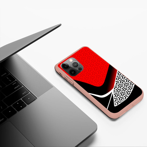 Чехол для iPhone 12 Pro Max с принтом Геометрическая униформа - красная, фото #5