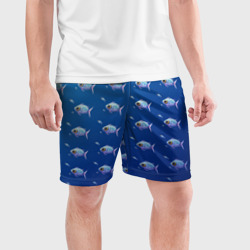 Мужские шорты спортивные Subnautica паттерн с рыбками - фото 2