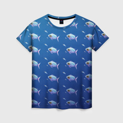 Женская футболка 3D Subnautica паттерн с рыбками