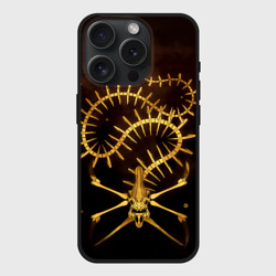 Чехол силиконовый для Apple iPhone 15 Pro матовый Subnautica скелет морского чудовища
