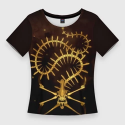 Женская футболка 3D Slim Subnautica скелет морского чудовища