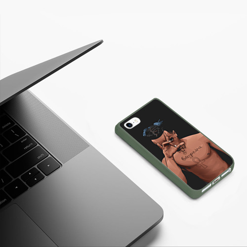 Чехол для iPhone 5/5S матовый XXXTentacion арт, цвет темно-зеленый - фото 5