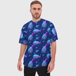 Мужская футболка oversize 3D Subnautica паттерн с рыбами - фото 2