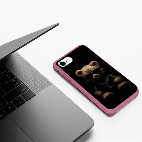 Чехол для iPhone 7/8 матовый с принтом Брутальный плюшевый медведь, фото #5