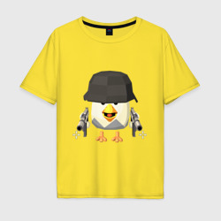 Мужская футболка хлопок Oversize Chicken Gun в каске