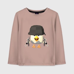 Детский лонгслив хлопок Chicken Gun в каске