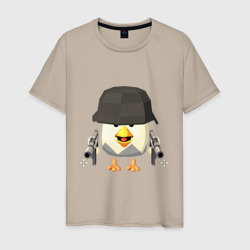Мужская футболка хлопок Chicken Gun в каске