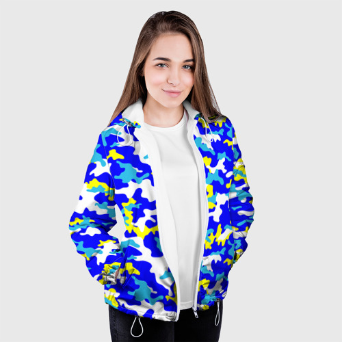 Женская куртка 3D Камуфляж летнее небо, цвет белый - фото 4
