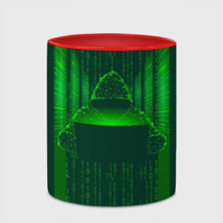 Кружка с полной запечаткой Хакер программист неон зеленый - фото 2