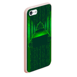 Чехол для iPhone 5/5S матовый Хакер программист неон зеленый - фото 2
