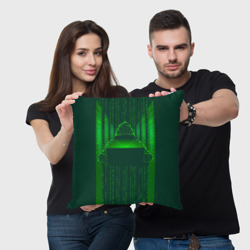 Подушка 3D Хакер программист неон зеленый - фото 2