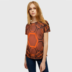Женская футболка 3D Оранжевая техноброня - фото 2