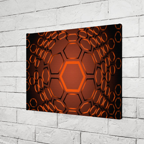 Холст прямоугольный Оранжевая техноброня, цвет 3D печать - фото 3