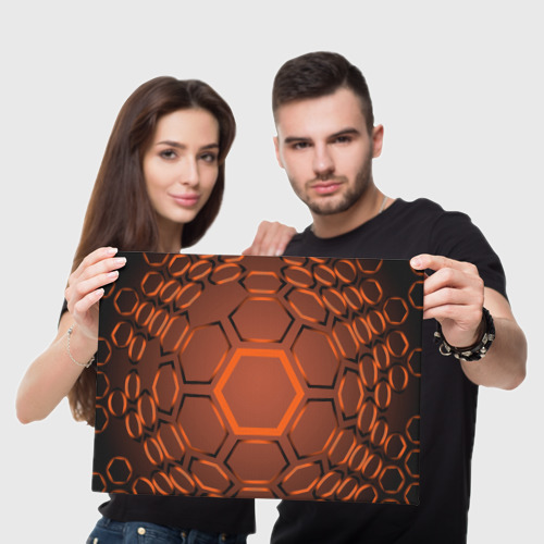 Холст прямоугольный Оранжевая техноброня, цвет 3D печать - фото 5