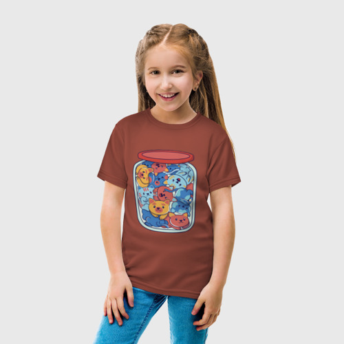 Детская футболка хлопок Коты соленые, цвет кирпичный - фото 5