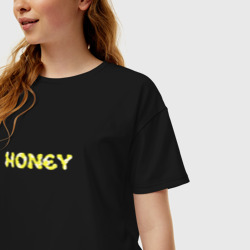 Женская футболка хлопок Oversize Honey - фото 2