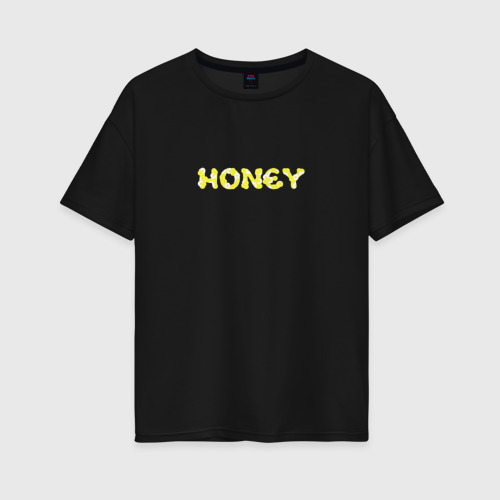 Женская футболка хлопок Oversize Honey, цвет черный