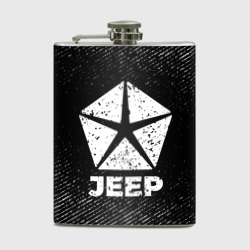 Фляга Jeep с потертостями на темном фоне