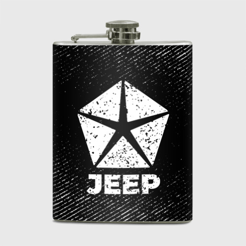 Фляга Jeep с потертостями на темном фоне