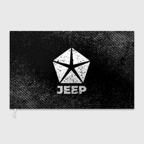 Флаг 3D Jeep с потертостями на темном фоне - фото 3