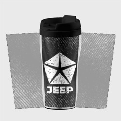 Термокружка-непроливайка Jeep с потертостями на темном фоне - фото 2