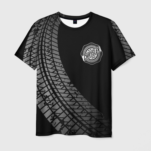 Мужская футболка 3D Chrysler tire tracks, цвет 3D печать