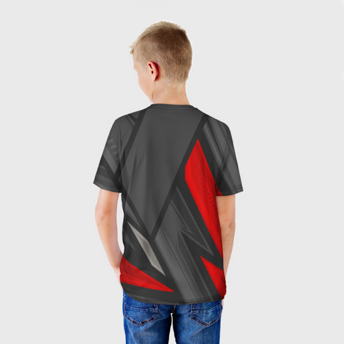 Детская футболка 3D с принтом Suzuki sports racing, вид сзади #2
