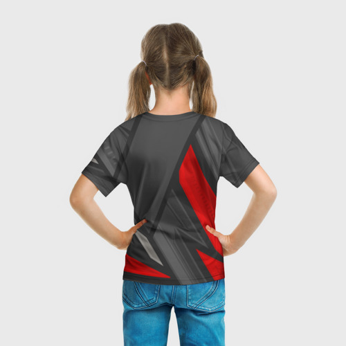 Детская футболка 3D с принтом Suzuki sports racing, вид сзади #2