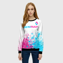 Женский свитшот 3D Renault neon gradient style: символ сверху - фото 2