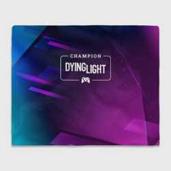 Плед 3D Dying Light gaming champion: рамка с лого и джойстиком на неоновом фоне