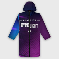 Женский дождевик 3D Dying Light gaming champion: рамка с лого и джойстиком на неоновом фоне