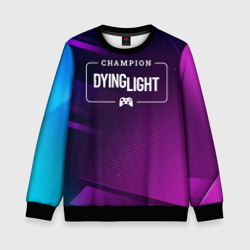 Детский свитшот 3D Dying Light gaming champion: рамка с лого и джойстиком на неоновом фоне