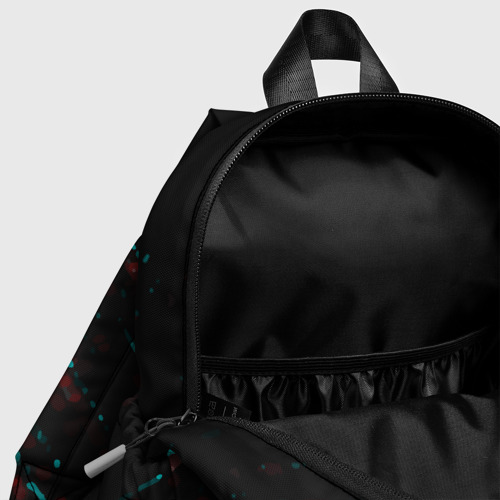 Детский рюкзак 3D с принтом Counter-Strike 2 в стиле glitch и баги графики на темном фоне, фото #4