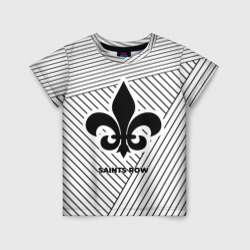 Детская футболка 3D Символ Saints Row на светлом фоне с полосами