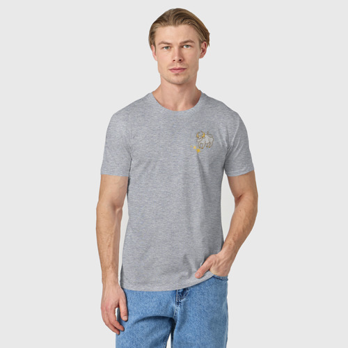 Мужская футболка хлопок Знак Зодиака Телец, цвет меланж - фото 3