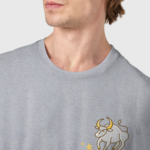 Мужская футболка хлопок Знак Зодиака Телец, цвет меланж - фото 6