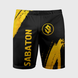 Мужские шорты спортивные Sabaton - gold gradient: надпись, символ