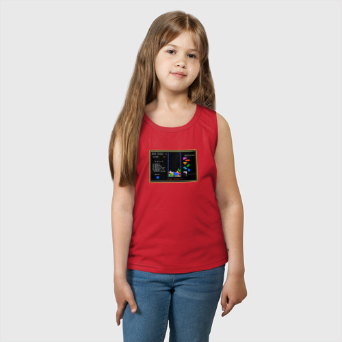 Детская майка хлопок Советская компьютерная игра Тетрис, цвет красный - фото 3