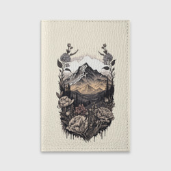 Обложка для паспорта матовая кожа Поля леса горы снежные вершины