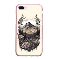 Чехол для iPhone 7Plus/8 Plus матовый Поля леса горы снежные вершины