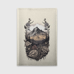 Обложка для автодокументов Поля леса горы снежные вершины