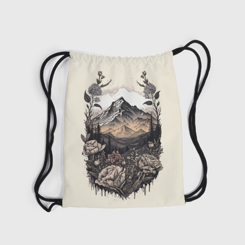 Рюкзак-мешок 3D Поля леса горы снежные вершины - фото 6