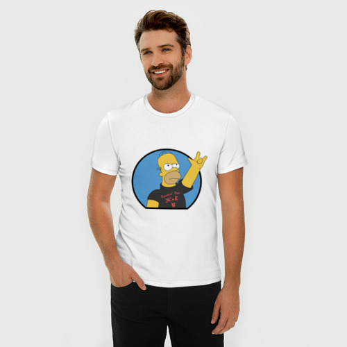 Мужская футболка хлопок Slim с принтом Русский рок - ЖиВ, фото на моделе #1